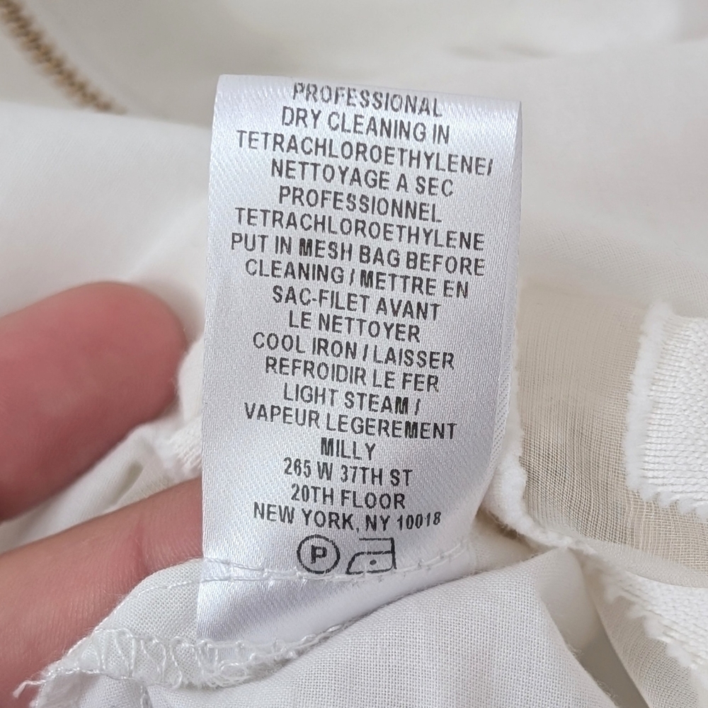 Milly Minis Girls White Silk-Blend Formal Dress In Size 10 - Picture 8 of 12